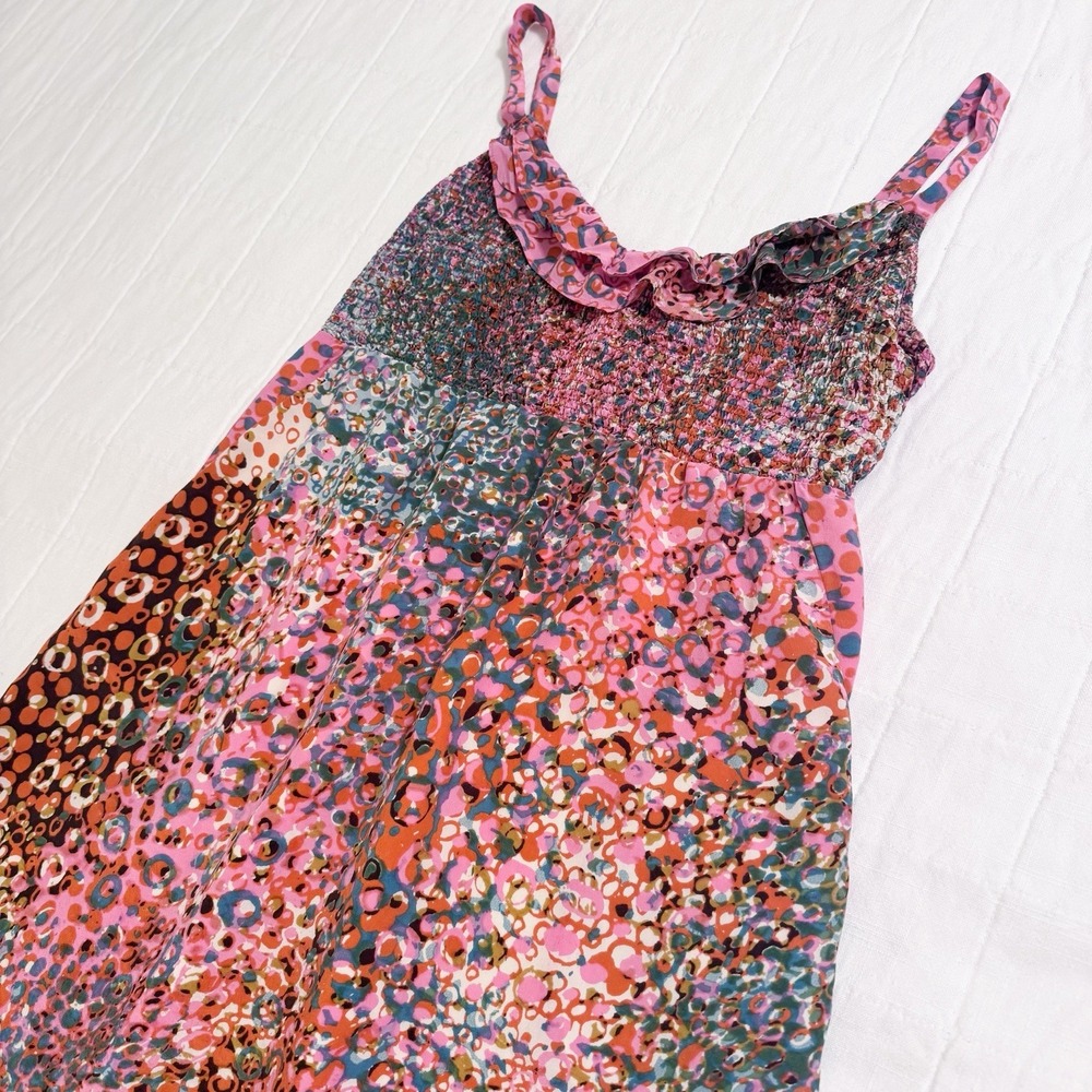 Anthropologie Maeve Dress Size SMALL Confetti Whirl Silk Dress Colorful - Picture 3 of 13